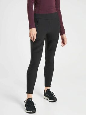 Athleta Headlands Hybrid Moto Tight, BLACK
